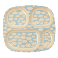 Kids 4 Room Melamine Plate Blue Cloud Print Rice DK